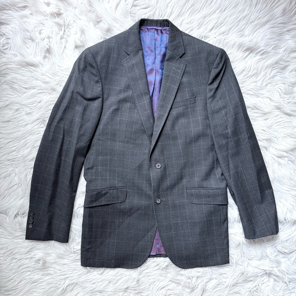 Ted Baker London Black and Gray Sport Coat with Subtle Plaid